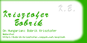 krisztofer bobrik business card